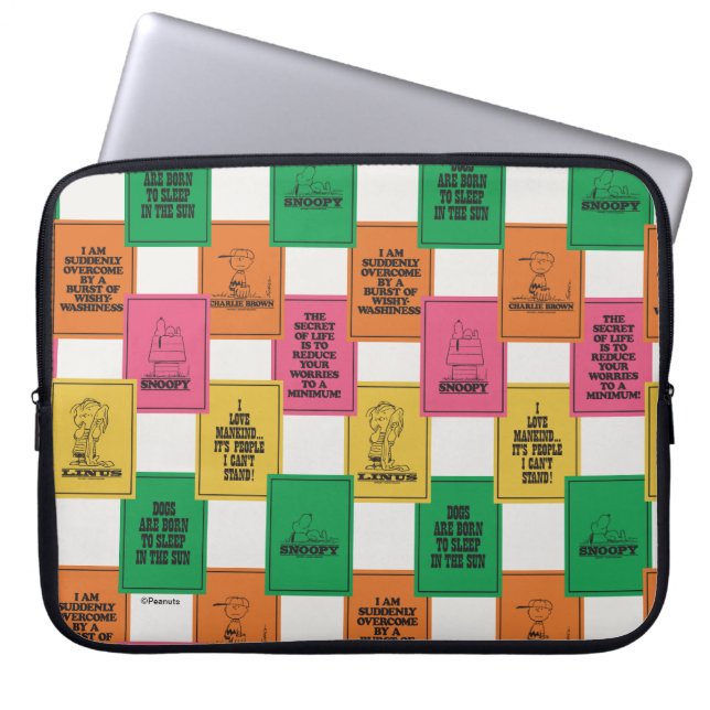 Peanuts | Fun Colorblock Pattern Laptop Sleeve (Front)