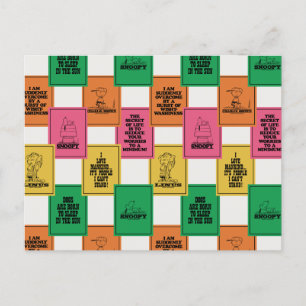 Peanuts   Fun Colorblock Pattern Postcard