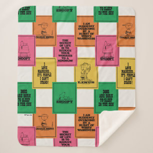 Peanuts   Fun Colorblock Pattern Sherpa Blanket