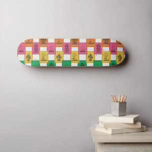 Peanuts   Fun Colorblock Pattern Skateboard