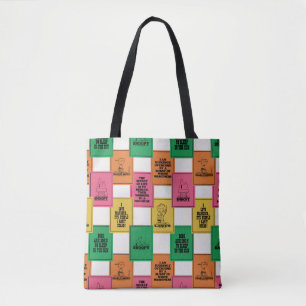Peanuts   Fun Colorblock Pattern Tote Bag