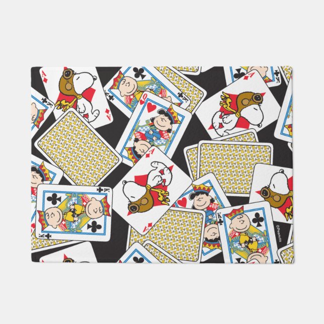 Peanuts Gang Card Deck Pattern Doormat (Front)