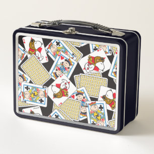 Peanuts Gang Card Deck Pattern Metal Lunch Box