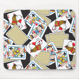 Peanuts Gang Card Deck Pattern Mouse Mat