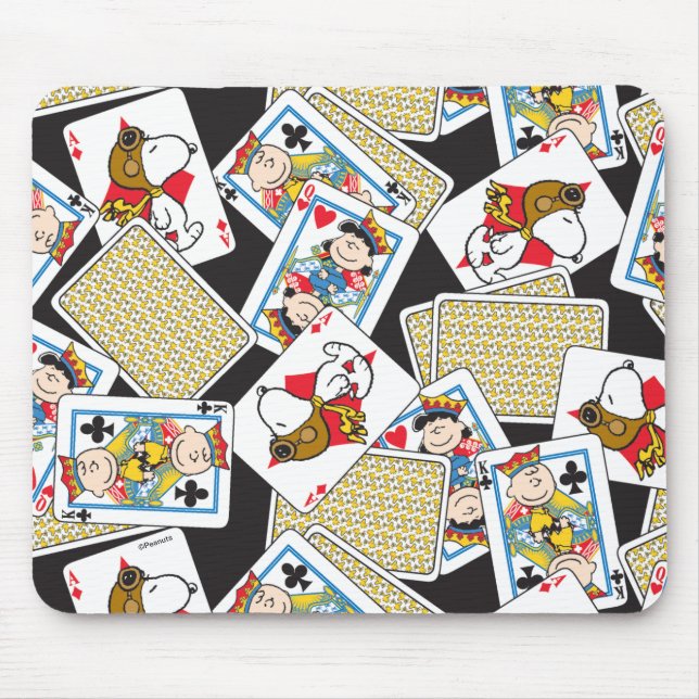 Peanuts Gang Card Deck Pattern Mouse Mat (Front)