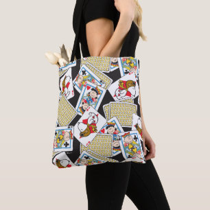 Peanuts Gang Card Deck Pattern Tote Bag
