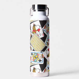 Peanuts Gang Card Deck Pattern Water Bottle