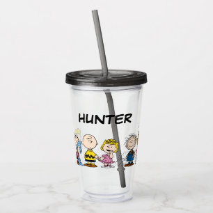 Peanuts Gang Group Lineup Add Your Name Acrylic Tumbler
