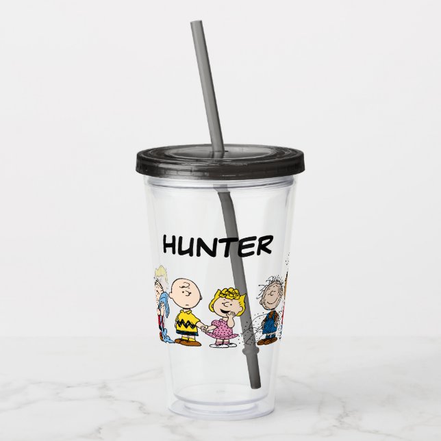 Peanuts Gang Group Lineup | Add Your Name Acrylic Tumbler (Left)