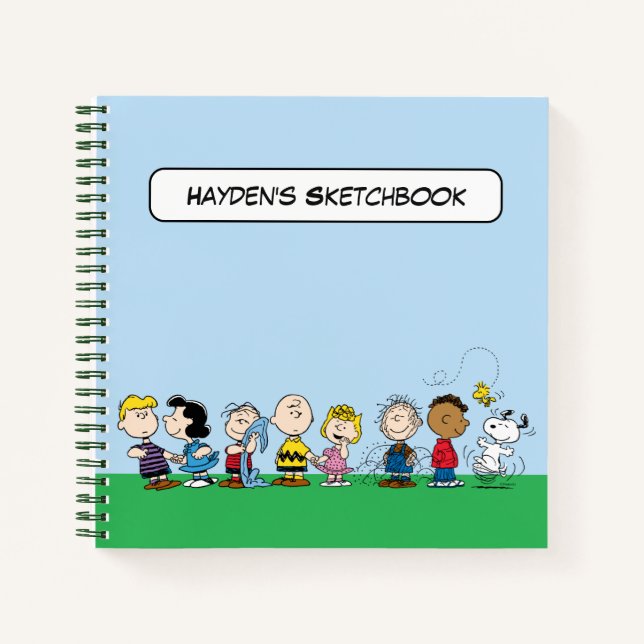 Peanuts Gang Group Lineup Drawing Notebook (Front)