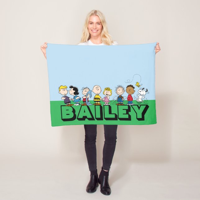 Peanuts Gang Group Lineup Fleece Blanket (In Situ)