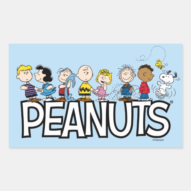 Peanuts Gang Group Lineup Rectangular Sticker (Front)