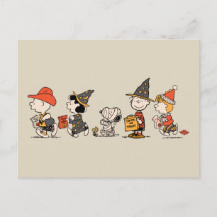 Peanuts Gang Happy Halloween Parade Postcard