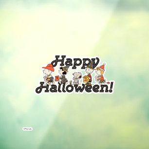 Peanuts Gang Happy Halloween Parade Window Cling