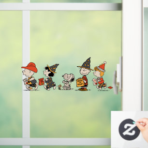 Peanuts Gang Happy Halloween Parade Window Cling