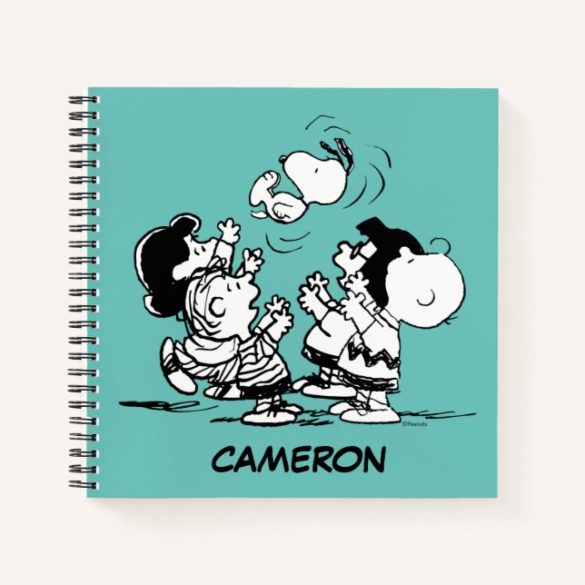 Peanuts Gang Lifting Snoopy Notebook (Front)