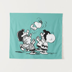 Peanuts Gang Lifting Snoopy Tapestry