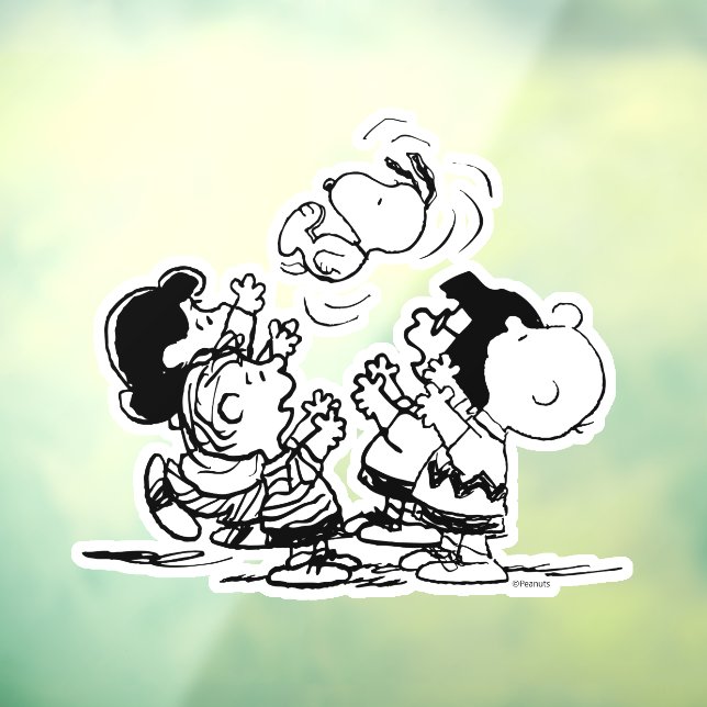 Peanuts Gang Lifting Snoopy Window Cling (Sheet 3)