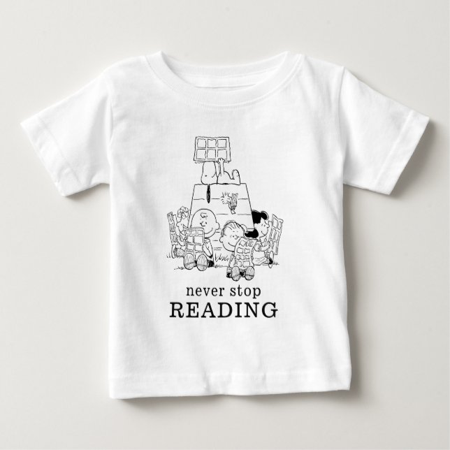 Peanuts Gang Reading Comics Baby T-Shirt (Front)
