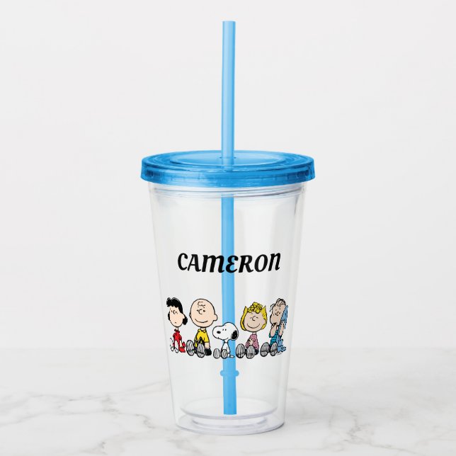 Peanuts Gang Sitting Together Acrylic Tumbler (Front)