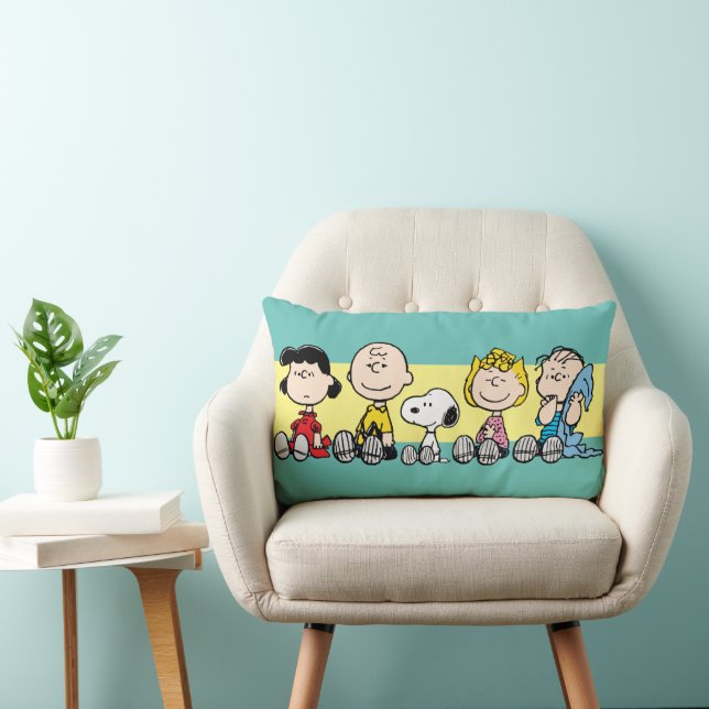 Peanuts Gang Sitting Together Lumbar Cushion (Chair)