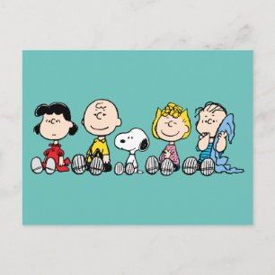 Peanuts Gang Sitting Together Postcard