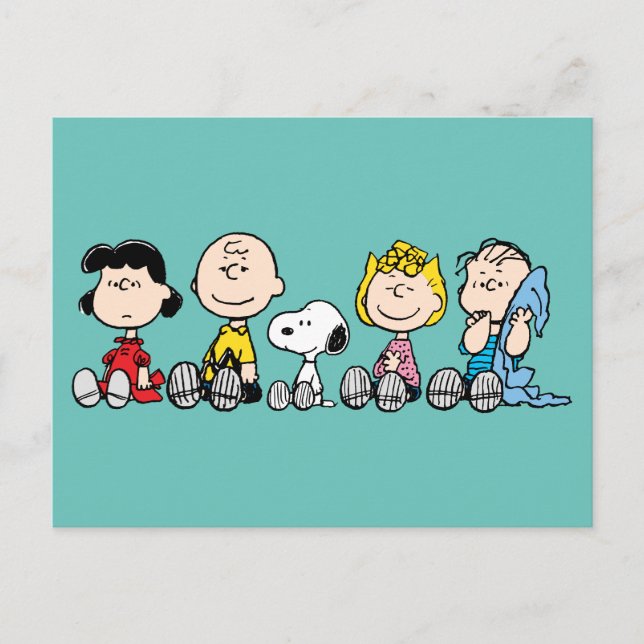 Peanuts Gang Sitting Together Postcard (Front)