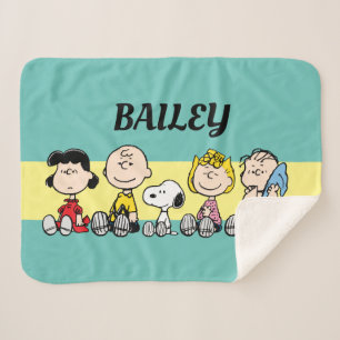 Peanuts Gang Sitting Together Sherpa Blanket