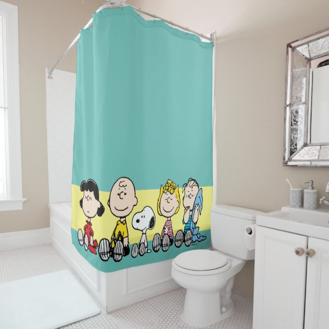 Peanuts Gang Sitting Together Shower Curtain (In Situ)