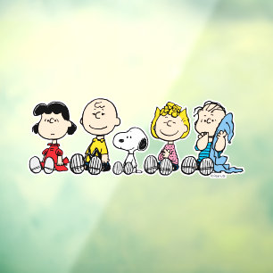 Peanuts Gang Sitting Together Window Cling