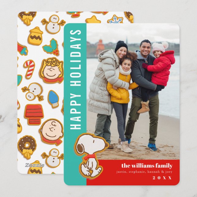 Peanuts Gingerbread Christmas Holiday Card (Front/Back)