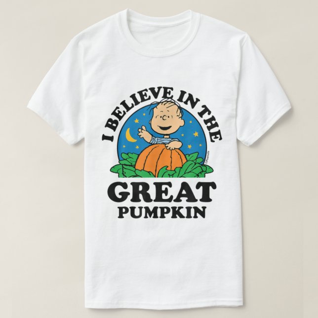 Peanuts  Halloween  I Believe In The Great Pumpkin T-Shirt (Design Front)