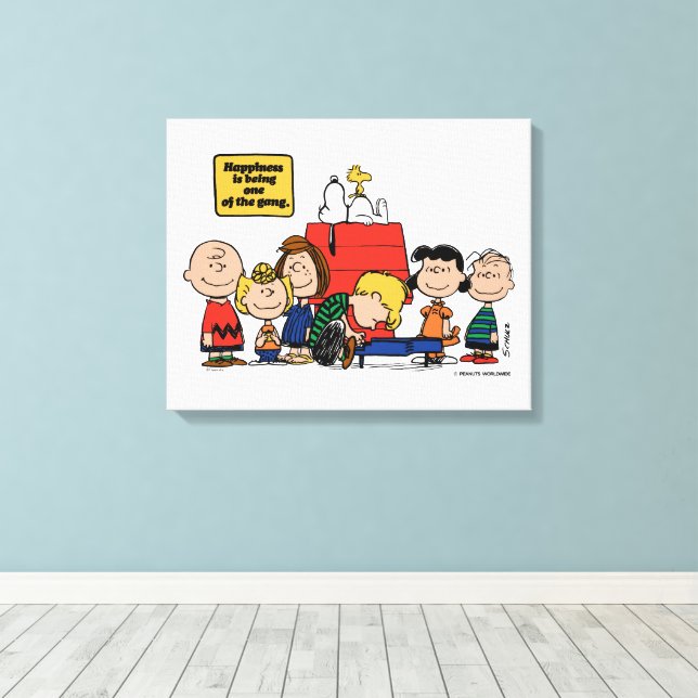 Peanuts | Happiness is Being One of the Gang Canvas Print (Insitu(Wood Floor))
