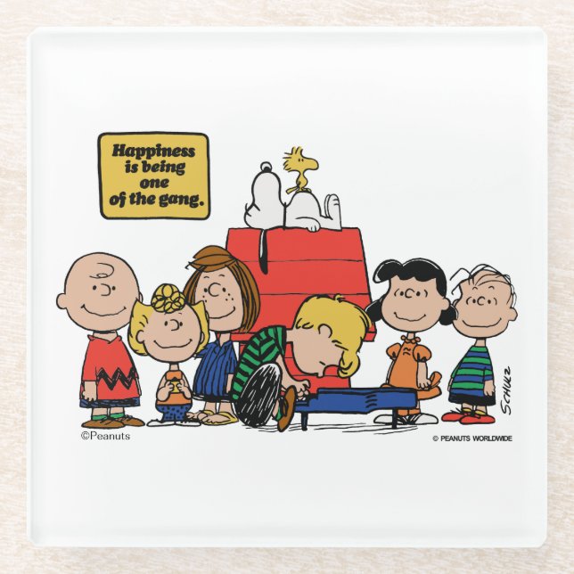Peanuts | Happiness is Being One of the Gang Glass Coaster (Front)