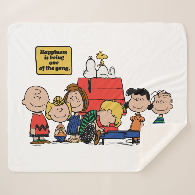 Peanuts | Happiness is Being One of the Gang Sherpa Blanket (Front (Horizontal))