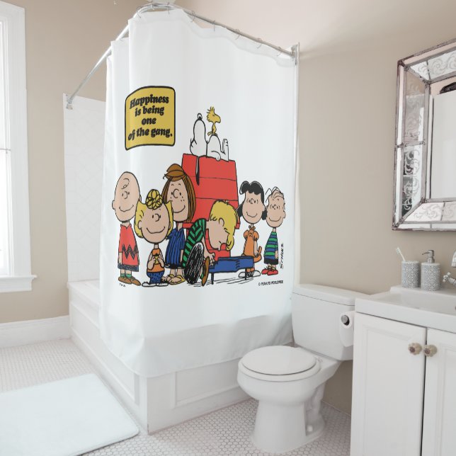 Peanuts | Happiness is Being One of the Gang Shower Curtain (In Situ)