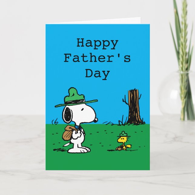 Peanuts | Happy Father's Day Campers Holiday Card (Front)