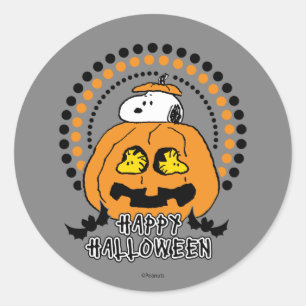 Peanuts   Happy Halloween Classic Round Sticker