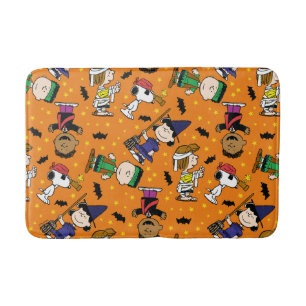 Peanuts Happy Halloween Pattern Bath Mat