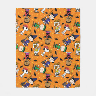 Peanuts Happy Halloween Pattern Fleece Blanket