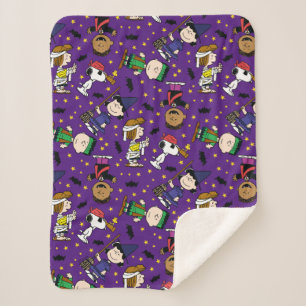 Peanuts   Happy Halloween Pattern Sherpa Blanket
