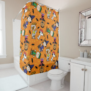 Peanuts   Happy Halloween Pattern Shower Curtain