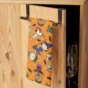 Peanuts Happy Halloween Pattern Tea Towel
