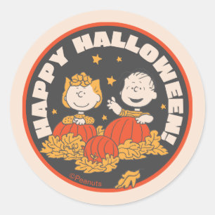 Peanuts Happy Halloween Sally & Linus Classic Round Sticker