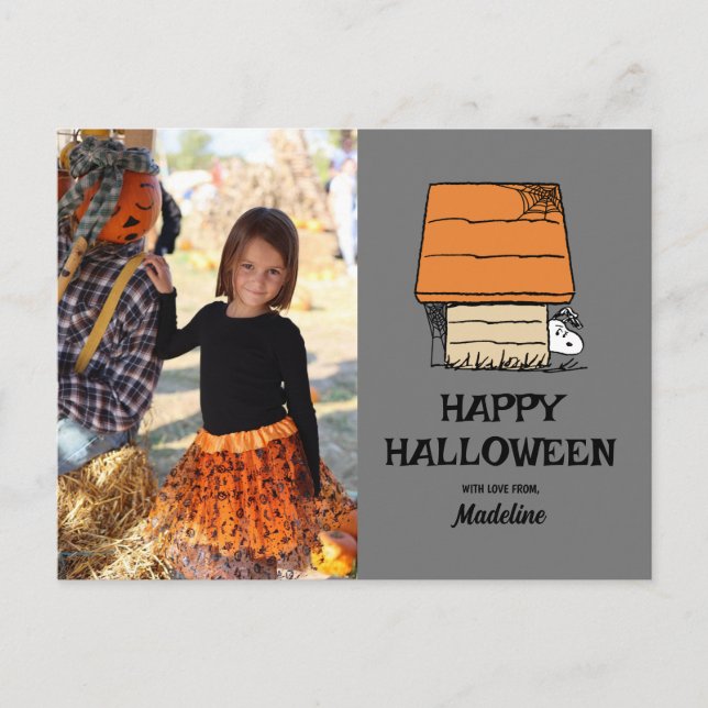 Peanuts | Happy Halloween Snoopy Doghouse Holiday Postcard (Front)
