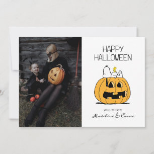 Peanuts   Happy Halloween Snoopy & Jack O' Lantern Holiday Card