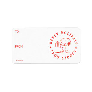 Peanuts Happy Holidays from Snoopy Gift Tag