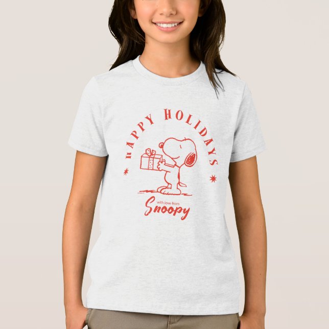 Peanuts | Happy Holidays from Snoopy Tri-Blend Shirt (Front)