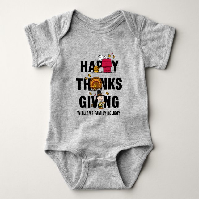 Peanuts | Happy Thanksgiving Combo Baby Bodysuit (Front)