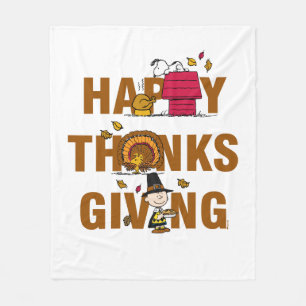 Peanuts   Happy Thanksgiving Combo Fleece Blanket